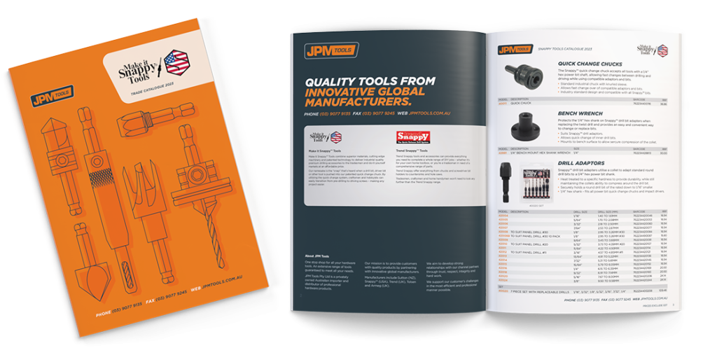 Make it Snappy Tools catalogue cover and spread